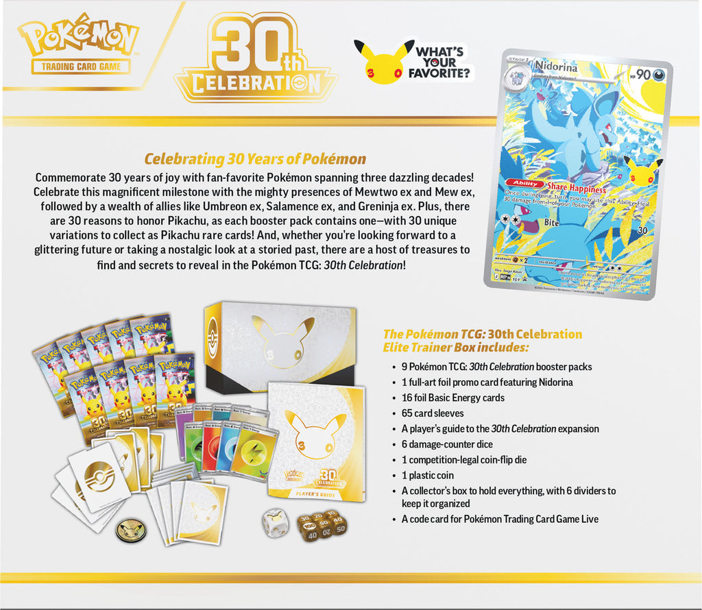 Pokemon TCG: 30th Celebration Elite Trainer Box - 50% Deposit (Pre-Order)